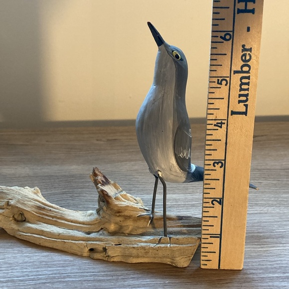 Sculpture cat Bird Figurine on Driftwood hand painted - Picture 14 of 16